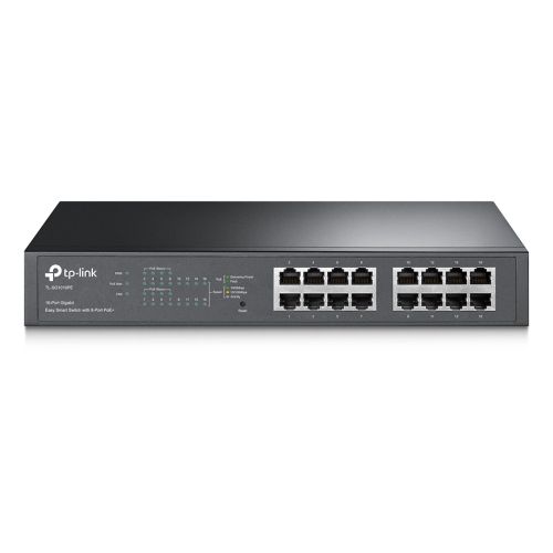 TP-LINK (TL-SG1016PE) 16-Port Gigabit Easy Smart Desktop/Rackmount Switch, 8-Port PoE+, Metal TP-LINK (TL-SG1016PE) 16-Port Gigabit Easy Smart Desktop/Rackmount Switch, 8-Port PoE+, Metal
